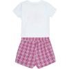 imageSpeechless Girls Graphic Tee and Seersucker Plaid Short SetWhitePink