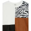 imageSpeechless Girls Long Sleeve Color block Top and Legging Set BlackIvory Large