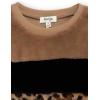 imageSpeechless Girls Long Sleeve Faux Fur Crewneck Color Block TopBrown Black