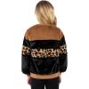 imageSpeechless Girls Long Sleeve Faux Fur Crewneck Color Block TopBrown Black