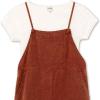 imageSpeechless Girls Overalls JumpsuitBurnt Coral