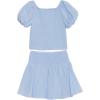 imageSpeechless Girls Puff Sleeve Pleated Top and Skater Mini Skirt SetCornflower Blue