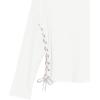 imageSpeechless Girls Rib Knit Long Sleeve Side DrawstringWhite