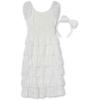 imageSpeechless Girls Short Sleeve Chiffon Midi Dress and HeadbandWhite