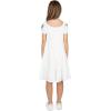 imageSpeechless Girls Short Sleeve Embroidered Babydoll DressWhiteBlue