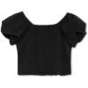 imageSpeechless Girls Short Sleeve Knit Denim Studded Pullover TopBlackGem