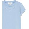 imageSpeechless Girls Short Sleeve Lettuce Edge Graphic Knit TShirtBlueWhite