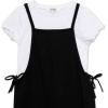 imageSpeechless Girls Short Sleeve Tee and Jumpsuit SetBlackWhite