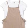 imageSpeechless Girls Short Sleeve Tee and Jumpsuit SetTanWhite