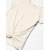 imageSpeechless Girls Twist Front Short Sleeve TeeOatmeal