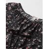 imageSpeechless girls Border Print Bell Sleeve Woven RomperBlackCoral