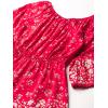 imageSpeechless girls Border Print Bell Sleeve Woven RomperRedIvory