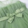 imageUhnice Flower Girl Bow Dress Sleeveless Tulle Gown with Pearl Beading for Wedding Birthday PartyGreen