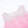 imageUhnice Flower Girl Bow Dress Sleeveless Tulle Gown with Pearl Beading for Wedding Birthday PartyPink