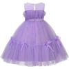 imageUhnice Flower Girl Bow Dress Sleeveless Tulle Gown with Pearl Beading for Wedding Birthday PartyPurple