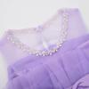 imageUhnice Flower Girl Bow Dress Sleeveless Tulle Gown with Pearl Beading for Wedding Birthday PartyPurple