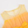 imageUhnice Flower Girl Bow Dress Sleeveless Tulle Gown with Pearl Beading for Wedding Birthday PartySunshine Yellow