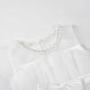 imageUhnice Flower Girl Bow Dress Sleeveless Tulle Gown with Pearl Beading for Wedding Birthday PartyWhite