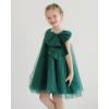 imageUhnice Flower Girl Dress ALine Tulle Tutu for Wedding Birthday Party with BowKnotDark Green 2