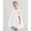 imageUhnice Flower Girl Dress ALine Tulle Tutu for Wedding Birthday Party with BowKnotWhite 2