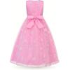 imageUhnice Flower Girl Embroidered Dress Sleeveless Lace Ball Gown Formal Princess Dress for Wedding Birthday PartyPink