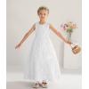 imageUhnice Flower Girl Embroidered Dress Sleeveless Lace Ball Gown Formal Princess Dress for Wedding Birthday PartyWhite 2