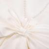 imageUhnice Flower Girl Pearl Dress Flutter Sleeve VBack Satin Dress with Bowknot for Wedding Birthday PartyIvory