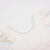 imageUhnice Flower Girl Pearl Dress Flutter Sleeve VBack Satin Dress with Bowknot for Wedding Birthday PartyIvory