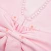 imageUhnice Flower Girl Pearl Dress Flutter Sleeve VBack Satin Dress with Bowknot for Wedding Birthday PartyPink