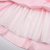 imageUhnice Flower Girl Pearl Dress Flutter Sleeve VBack Satin Dress with Bowknot for Wedding Birthday PartyPink