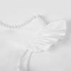 imageUhnice Flower Girl Pearl Dress Flutter Sleeve VBack Satin Dress with Bowknot for Wedding Birthday PartyWhite