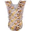 imageUhnice Girls One Piece Swimsuit Toddler Leopard Bathing Suit Ruffle SwimwearYellow