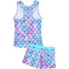 imageUhnice Girls Swimsuit Two Piece Tankini Swimwear with BoyshortMermaid Blue