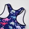 imageUhnice Girls Swimsuit Two Piece Tankini Swimwear with BoyshortNavy Blue Dinosaur