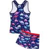 imageUhnice Girls Swimsuit Two Piece Tankini Swimwear with BoyshortNavy Blue Dinosaur