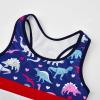 imageUhnice Girls Swimsuit Two Piece Tankini Swimwear with BoyshortNavy Blue Dinosaur