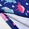 imageUhnice Girls Swimsuit Two Piece Tankini Swimwear with BoyshortNavy Blue Dinosaur