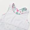 imageUhnice Girls Swimsuit Two Piece Tankini Swimwear with BoyshortOrange Stripe Green Leaf