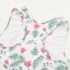 imageUhnice Girls Swimsuit Two Piece Tankini Swimwear with BoyshortOrange Stripe Green Leaf