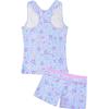 imageUhnice Girls Swimsuit Two Piece Tankini Swimwear with BoyshortPurple Floral