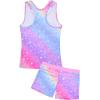imageUhnice Girls Swimsuit Two Piece Tankini Swimwear with BoyshortRainbow Star