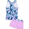 imageUhnice Girls Swimsuit Two Piece Tankini Swimwear with BoyshortTropical Pink Floral