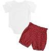 imageUhnice Infant Baby Girl Summer Clothes Ruffle Romper Polka Dots Shorts Outfit with Headband