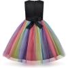 imageUhnice Little Girls Sequin Sleeveless Mesh Rainbow Dress for Wedding PartyBlack