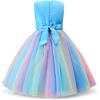 imageUhnice Little Girls Sequin Sleeveless Mesh Rainbow Dress for Wedding PartyBlue