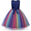 imageUhnice Little Girls Sequin Sleeveless Mesh Rainbow Dress for Wedding PartyNavy Blue