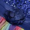 imageUhnice Little Girls Sequin Sleeveless Mesh Rainbow Dress for Wedding PartyNavy Blue