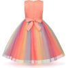 imageUhnice Little Girls Sequin Sleeveless Mesh Rainbow Dress for Wedding PartyPeach