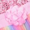 imageUhnice Little Girls Sequin Sleeveless Mesh Rainbow Dress for Wedding PartyPink