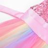 imageUhnice Little Girls Sequin Sleeveless Mesh Rainbow Dress for Wedding PartyPink